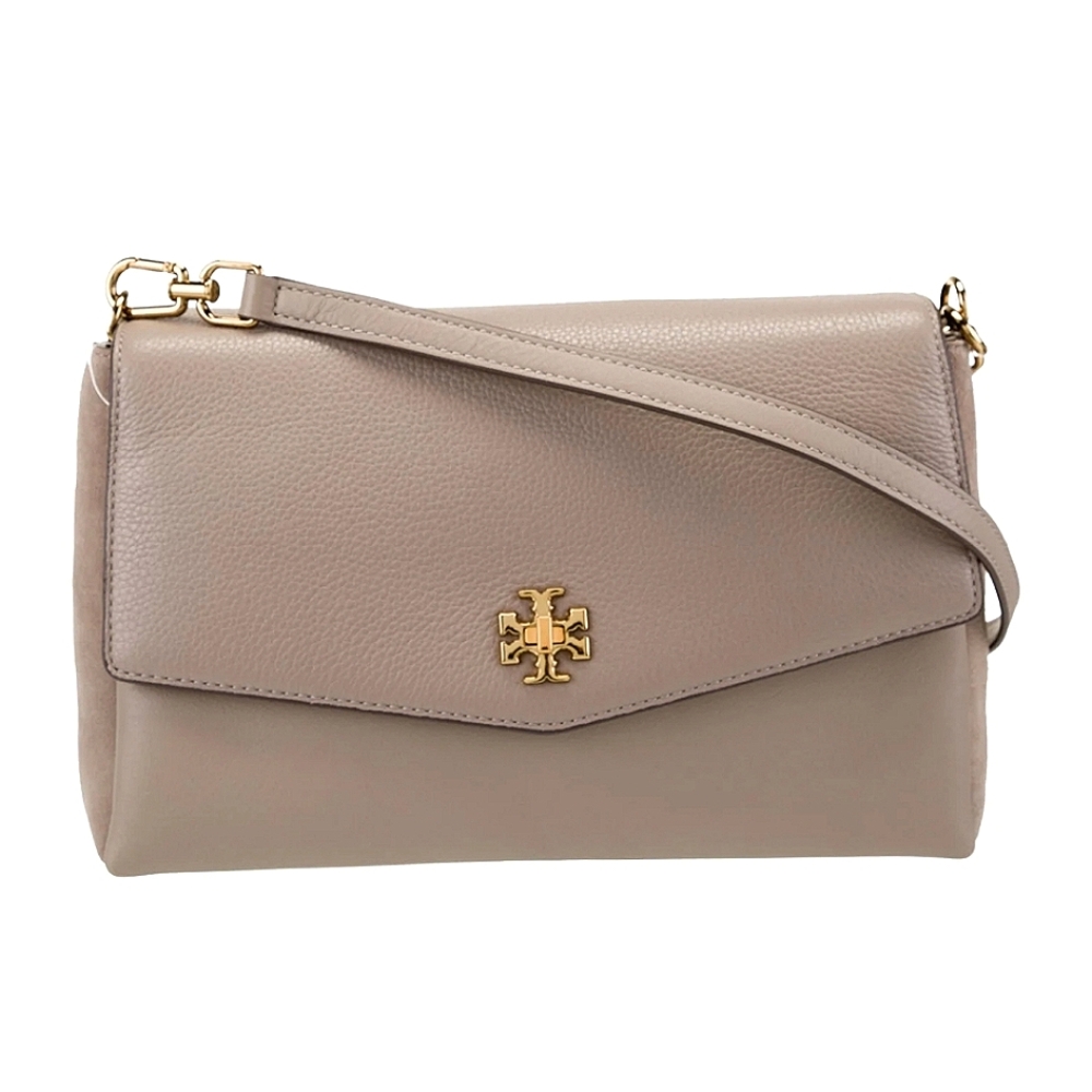 Tory Burch Kira Gray Crossbody Flap Bag - Large (11 x 7 inches)